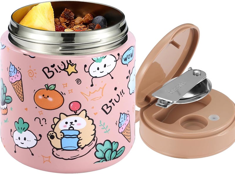 eedabros 15.2oz Kids Thermo Food Jar – Insulated Stainless Steel Lunch Container with Handle & Foldable Spoon, Hot & Cold Toddler Thermo Jar for Boys School Lunch Box - Image 1